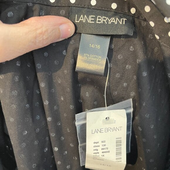 Lane Bryant NWT Black & White Polka Dot 3/4 Sleeve Shirt size 14/16 - Picture 4 of 4